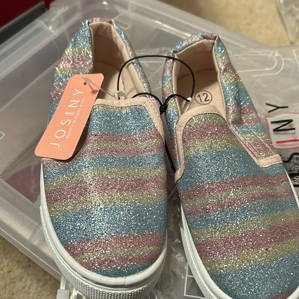 New Josiny little girl slip on tennis shoes